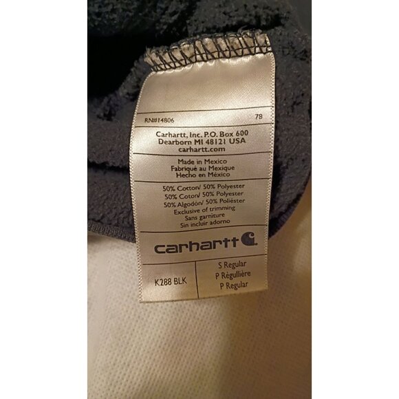 Carhartt Hoodie Sweatshirt Small K288 Black - Picture 5 of 7
